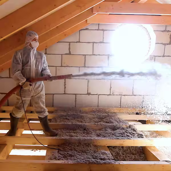 Blow-in cellulose insulation. (credit: Home Depot)