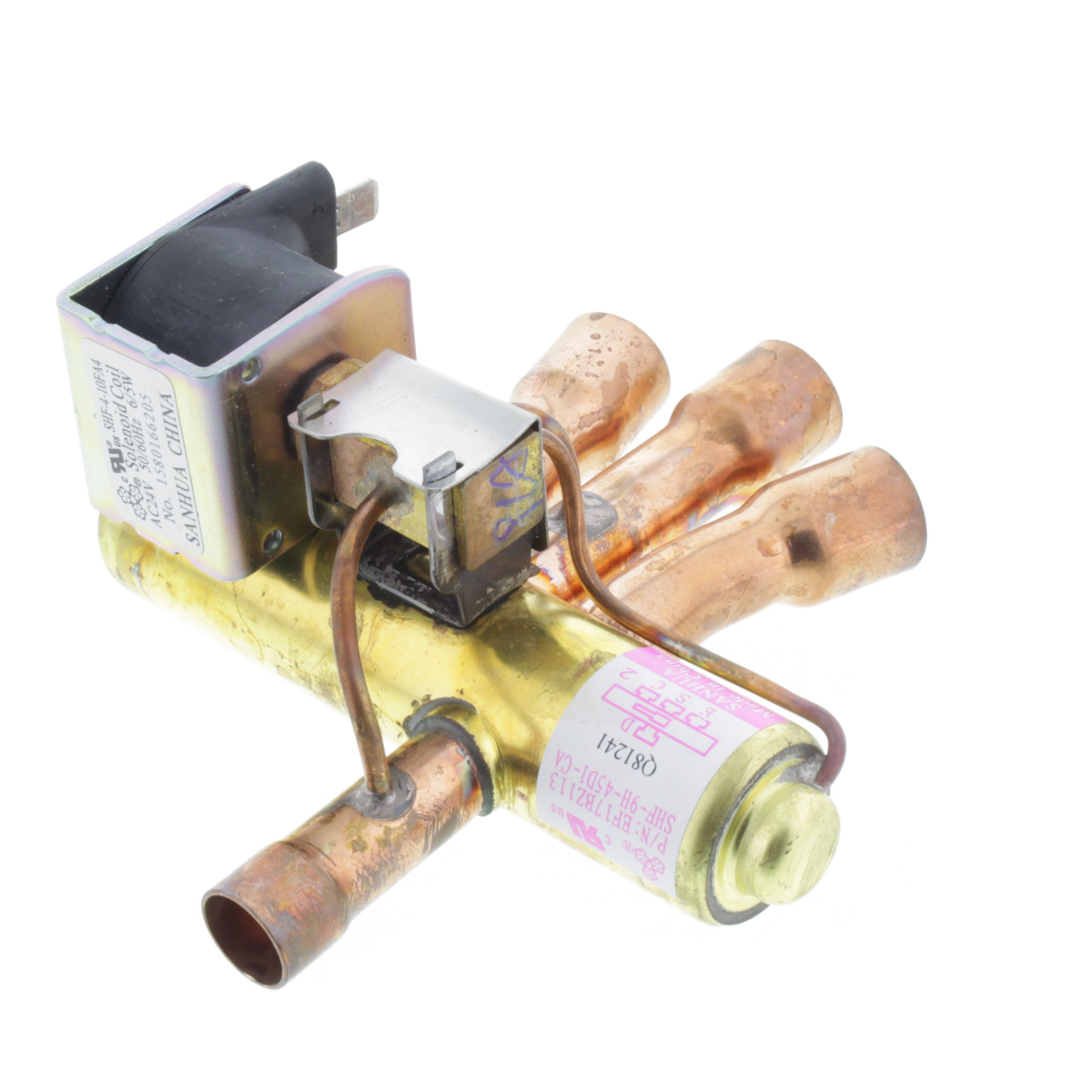 An example of a heat pump reversing valve.