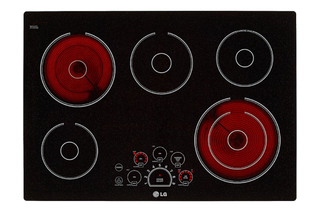 A radiant electric cooktop (LG)