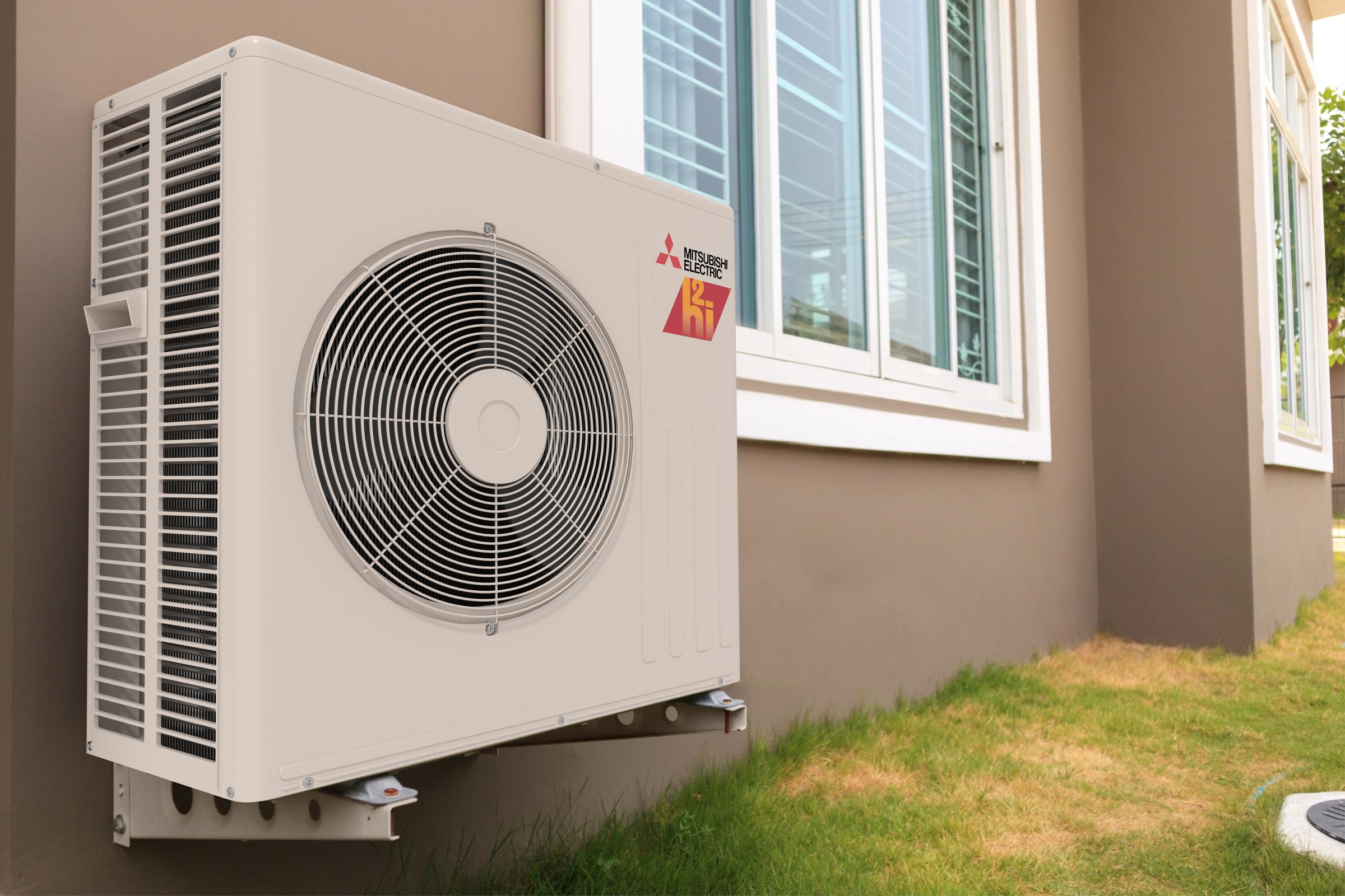Outdoor unit for a mini-split system. (Credit: Mitsubishi Electric)